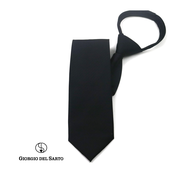 Giorgio Del Sarto Adults Zipper Tie 7.5 cm Black ไทซิป เนคไทสำเร็จรูปสีดำ