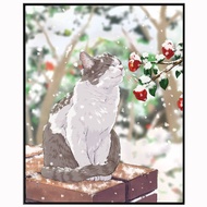 5D Diamond Painting Winter Healing Cat Print Diamond Embroidery diy Decompression Cute Cat Cat Diamo