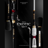 Iroly Exotic Type O Fishing Rod - Ultralight Solid Carbon 180/198cm, Line 2-6lbs, Black/White