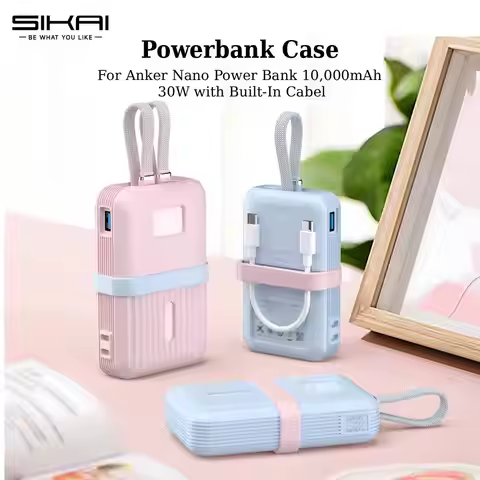 SIKAI Silicone Case For Anker Nano Power Bank 10,000mAh 30W USB-C Portable Charger with Built-In Cab