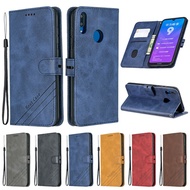 shop Huawei Y7 2019 Case Leather Flip Case For Coque Huawei Y7 2019 Y 7 Y7 Prime 2019 Phone Case Fun