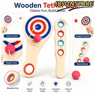 IBSUNSTORE Elastic Skill Ball, Target Pattern Elastic Cord Tether Ball Paddle, Gifts Wood Hand Eye C