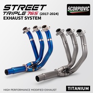 Motorcycle Titanium front Link Exhaust Pipe For Street Triple 765 765RS 765R 765R Connect original m