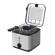 【Ready Stock】ElectricHousehold Deep Fryer With Stainless Steel Basket 2.5L Mechanical Fryer Temperature Knob Fried Fryer