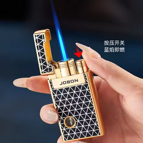 New Transparent Gas Bin Double Fire Straight At Inflatable Windproof Lighters Cigarette Accessories 