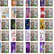 Nas722 Modern Flower 2-door Refrigerator Sticker +++