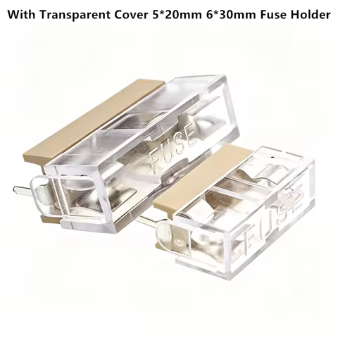 5Pcs With Transparent Cover 5*20mm 6*30mm Glass Fuse Holder Insurance Tube Socket 5x20mm 6x30mm Insu