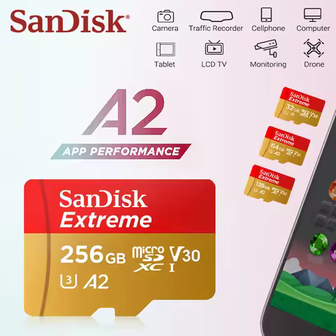 SanDisk Extreme V30 A2 4K MicroSD TF Flash Card for DJI Drones Action Cam Pocket Camera 64GB 128GB 2