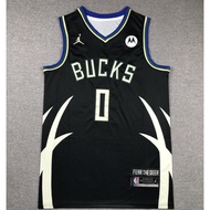 2024 new mens Milwaukee Bucks 0 Damian Lillard embroidery basketball jerseys jersey declare black