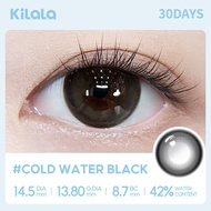 Kilala 2 Chiếc Kính áp tròng màu 1 tháng Kính áp tròng màu 42% 14.2-14.5mm Ice Peach Grey/Ebony Brow