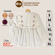 Elysia Blouse - Size 5L XXXL XXL XL LMS - Jumbo Women's Top Crinkle Material - LD 140 130 120 110