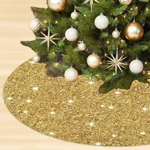 Gold Tree Skirts Christmas Tree Skirt Sequence Christmas Tree Skirts Round 4 Pieces 48inch Sequin Tr
