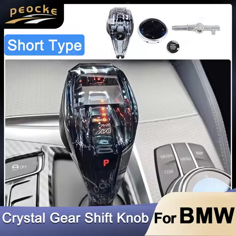 Crystal Gear Shift Knob Kit Short Type For BMW ix3 G08 X3 G01 X4 G02 X5 F15 X6 F16 G12 G32 G31 G38 G