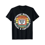Unisex70s 80s 90s Retro Saturday Mornings Cereal And Cartoons T-shirt