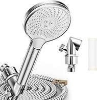 Deepklean Filtered Massage Shower Head with Handheld, High Pressure 3 Spray Mode Showerhead with Filters, Filter Cotton Filters for Hard Water Reduces Dry Itchy Skin, Sliver with Hose and Shower Arm