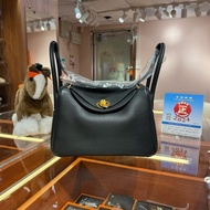 ✨持有正品正貨標籤公司✨Hermes Lindy 26 黑色金扣