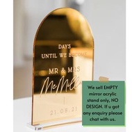 Mirror acrylic stand for event / wedding / decoration