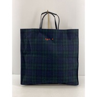 Agnes b. Tote Bag Purse wool GRN cheques Direct from Japan Secondhand