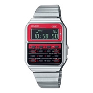 CASIO CA-500WE-4B DATABANK Calculator Digital Watch Red Stainless Steel Japan