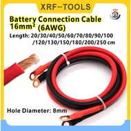 Battery Connection Wire 16SQmm 6AWG Pure Copper 20/30/40/50/60/80/100/110/150/180cm/200/250/300/350c