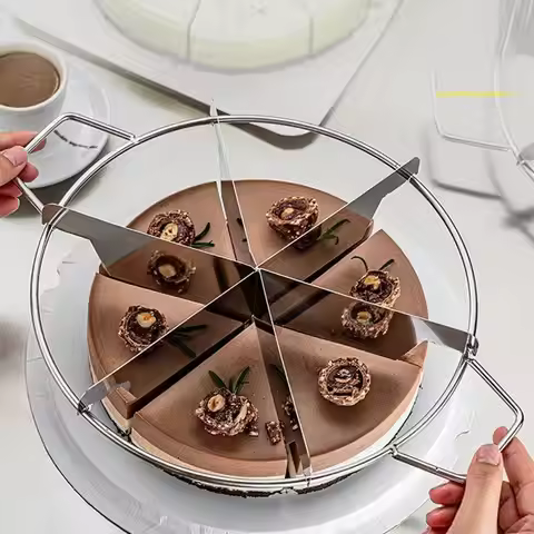 Cake Cutter Slicer Stainless Steel Pizza Pie Cutter 6/7/8 Equal Portion Marker Round Bread Divider P