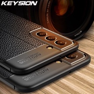 KEYSION เคสกันกระแทกสำหรับ Samsung S22 Ultra 5G S22 Pro เคสหนังซิลิโคนโทรศัพท์สำหรับ Galaxy S20 FE S20 + Plus