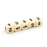 No. 16 Laser Fully Engraved Number Dice Beige Color Black Letter Round Corner Six-Sided Number123123