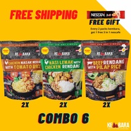 COMBO 6 Mix Menu *Free Nescafe 3 in 1* | KEMBARA EMERGENCY FOOD SUPPLY | Kembara Meals
