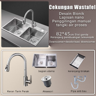 Royalstar Kitchen Sink Bar Set Lengkap Black/Wastafel Stainless Steel Hitam 304 Dengan Kran Angsa F