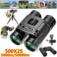 Portable HD Zoom 5000M/50000M Binoculars Powerful Folding Long Distance Vision Outdoor Camping Sport