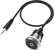 XMSJSIY 3.5mm TRS Panel Mount Audio Cable 1/8" TRS to Threaded Round 3.5mm Jack Female to Male Headp