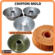 (16cm/18cm/20cm/22cm) Chiffon Cake Hollow Mould Aluminum Tin Loyang Acuan Kek Siffon Mold Baking Too
