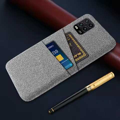 Card Case For Xiomi Xiaomi Mi 10 Lite 5G Case Luxury Fabric Dual Card Cover For For Xiaomi Mi10 Lite