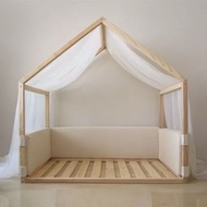 Woodwonderland Wooden Queen Bed House Design Custom request available Solid Wood Premium Quality Katil Kayu