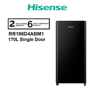 Hisense RR198 1 Door Fridge 170L RR198D4ABM1 Refrigerator (Black) Peti Sejuk