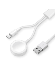 適用於Apple Watch 1-8 SE、iPhone 14/13/12/11/XS/XR/XS MAX的1入組USB A無線充電數據線