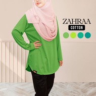 [XS-7XL] TUDIAA ZAHRAA COTTON - Tshirt Muslimah Basic Long Sleeve Blouse Cotton Plus Size (P8)