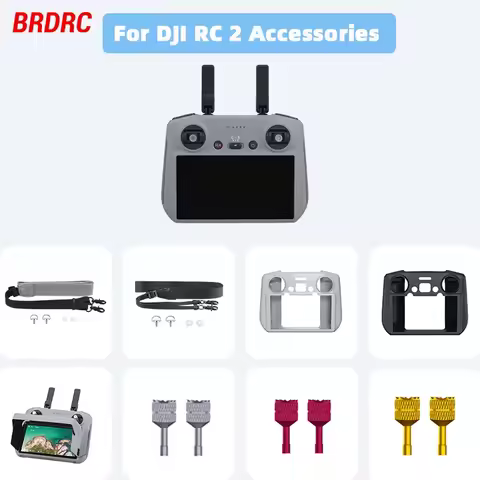 Silicone Case Cover for DJI Mini 4 Pro RC 2 Remote Controller, PU Adjustable Lanyard for DJI Mini 4 