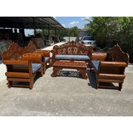 KERUSI KAYU JATI MADURA BESAR/ SOFA SET KAYU JATI/ KERUSI KAYU JATI UKIR/SET MADURA KAYU JATI