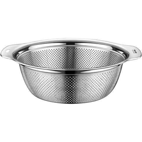 LFGB Certification 304 Stainless Steel Kitchen Washing Drainage Basin 23cm~31cm Diameter Colander wi