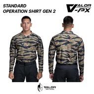 VALOR PX - STANDARD OPERATION SHIRT GEN 2 (TIGER STRIPES MACVSOG) เสื้อแขนยาวคอวี ระบายอากาศได้ดี
