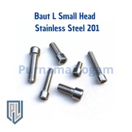 Small Head L Bolt M5 x 30 (3 cm) Stainless Steel 201