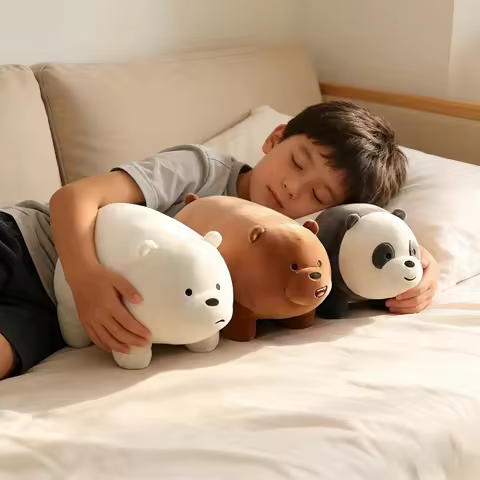 Cartoon Anime Ultra Soft Giant Bear We Bare Bears Plush Toys Polar Brown Bear Stuffed Fluffy Sofa Pi