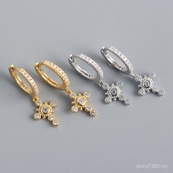 YHE0192 European American INS Ear Buckle Cross-Border Sterling Silver Cross S925 Design Light Luxury