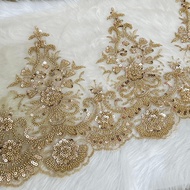 Border Lace/ Lace Baju / Beaded Embroidery Lace Wedding Dress Accessories Pearl Embroidery Mesh Bott