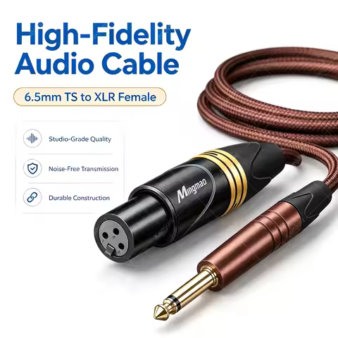 6.5mm TRS To XLR Female Audio Cable 5M 10M 15M 30M 1/4 Inch TRS Male To Canon Female Extension Cable