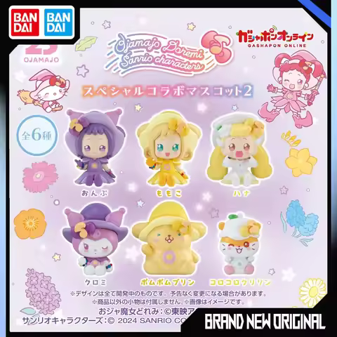 Bandai Magical DoReMi Sanrio P2 Kuromi Pom Pom Purin Action Figures Model Ornament Gashapon Ball Off