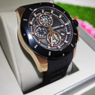 (FREE SHIPPING) CERUTTI 1881 CRA28403 CHRONOGRAPH BLACK SILICONE STRAP ANALOG MEN'S WATCH