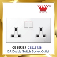 CROWN CE 13 Amp Twin Flush Switch Socket Outlet CE813TSB
