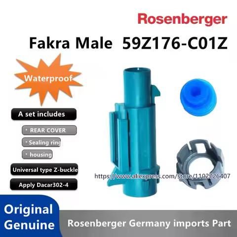 Original Rosenberger Waterproof Fakra Connector JACK Female 59Z163-003-Z 59K14J-1M4T4-Z, Plug Male 5